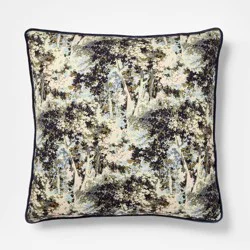 Threshold designed w/Studio McGee 24"x24" Abstract Tree Printed Throw Pillow with Gusset Navy - Threshold™ designed with Studio McGee