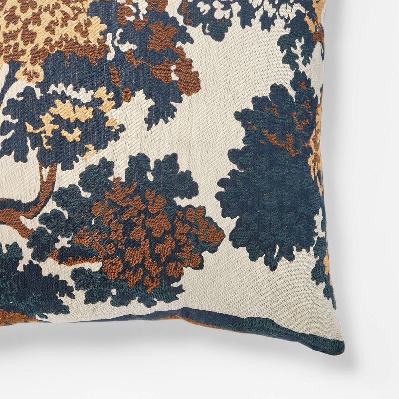 slide 2 of 3, Threshold designed w/Studio McGee Cream-Navy-Olive Jacquard Tree Pillow 24x24 - Threshold designed with Studio McGee, 1 ct