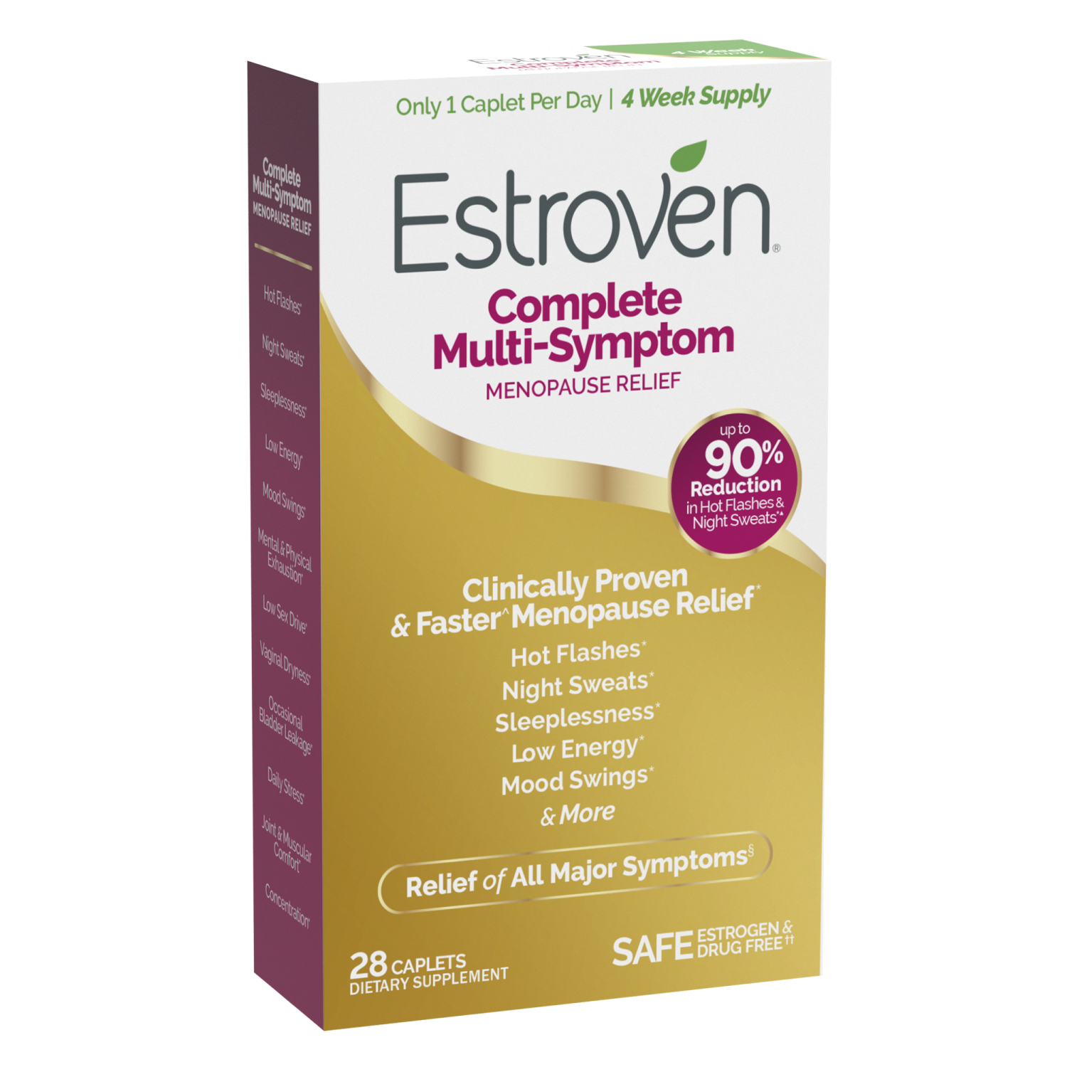 slide 4 of 6, Estroven Complete Multi-Symptom Menopause Relief 28 Caplets, 28 ct