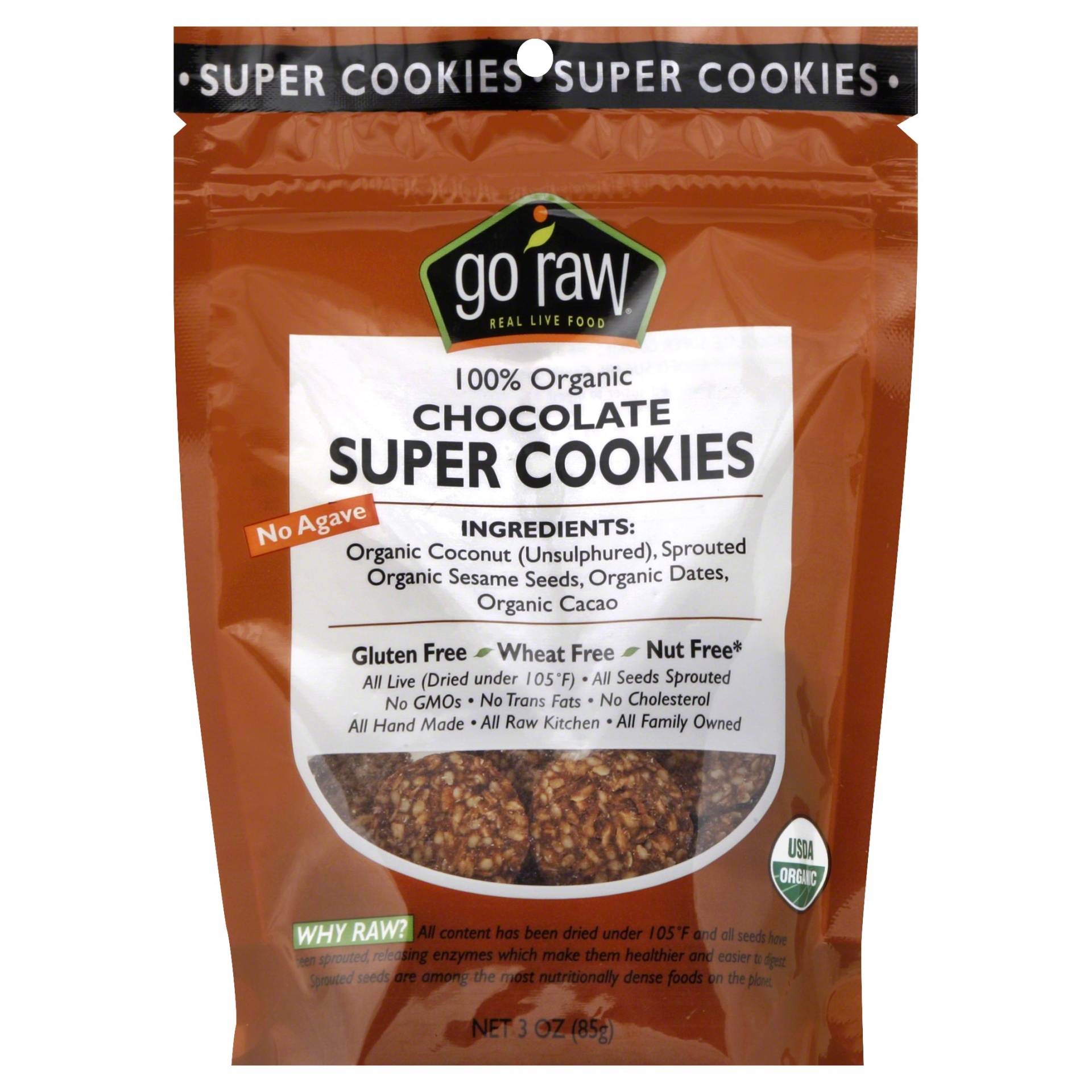 slide 1 of 1, Go Raw Organic Chocolate Super Cookies, 3 oz