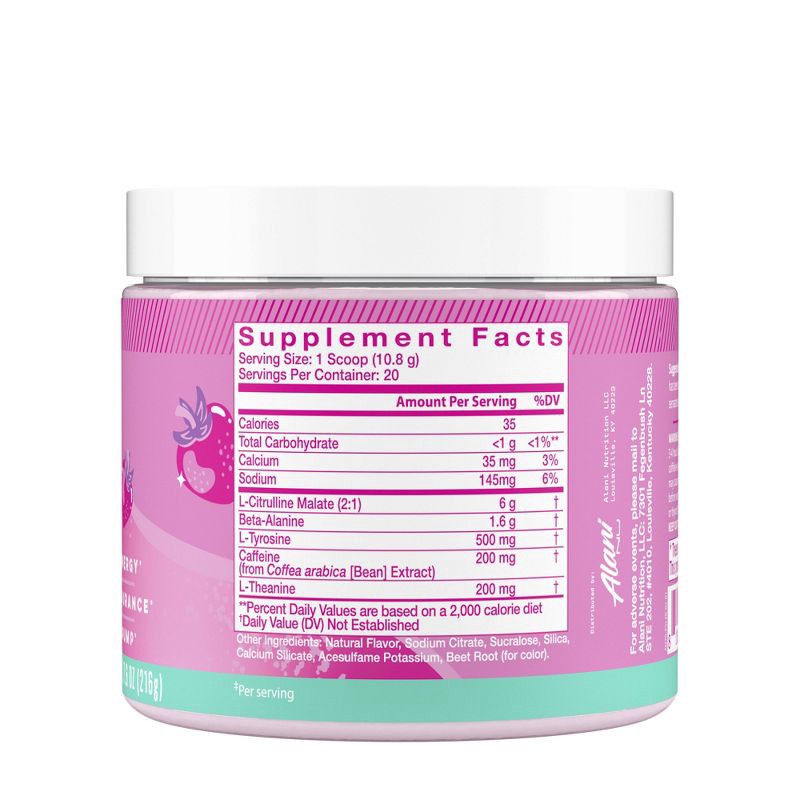 slide 2 of 3, Alani Nutrition Pre-Workout Energy Supplement - Pink Slush - 7.6oz, 7.6 oz