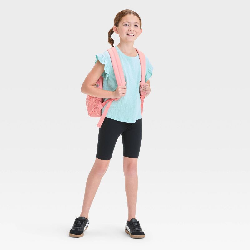 slide 3 of 3, Girls' Bike Shorts - Cat & Jack™ Black S: Cotton Spandex Blend, Slim Fit, High Rise, Elastic Waist, 6" Inseam, 1 ct