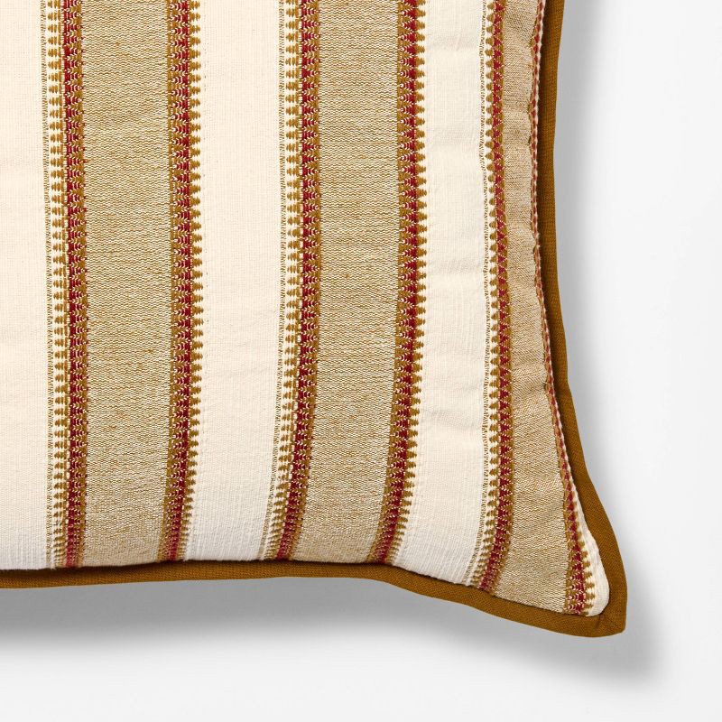 slide 2 of 3, Threshold designed w/Studio McGee Burgundy olive and cream vertical stripe pillow - 20x20 - Threshold designed with Studio McGee, 1 ct