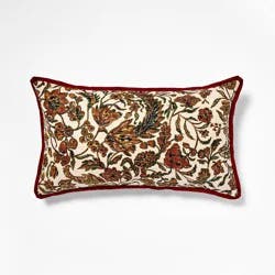 Threshold designed w/Studio McGee 14"x24" Jacobean Floral Throw Pillow Cream and Burgundy - Threshold™ designed with Studio McGee