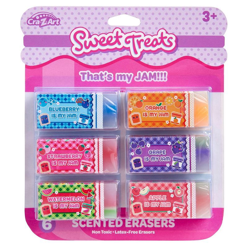 slide 1 of 5, Cra-Z-Art Sweet Treats 6ct Scented Erasers Squares, 6 ct