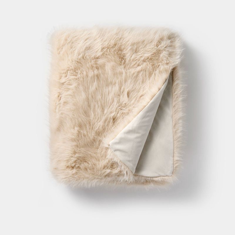 slide 1 of 2, Threshold designed w/Studio McGee 50"x60" Lush Faux Fur Throw - Threshold™ designed with Studio McGee, 1 ct
