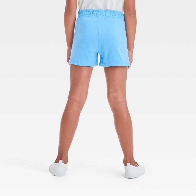 slide 2 of 3, Girls' Pull-On Knit Shorts - Cat & Jack™ Sky Blue M: Elastic Waist, Tagless Design, 1 ct
