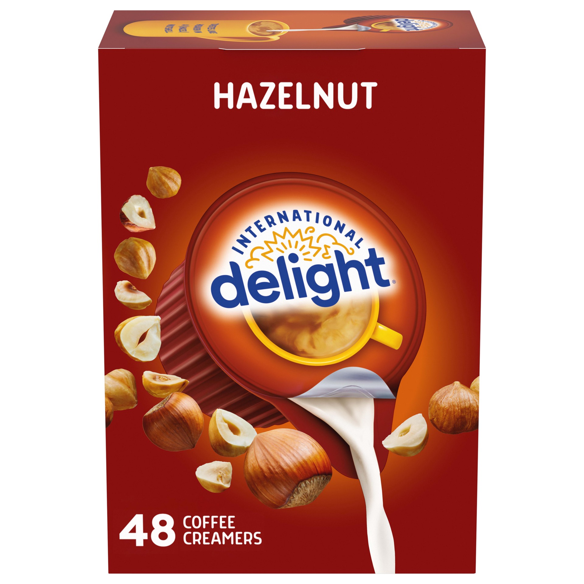 slide 1 of 6, International Delight Coffee Creamer Singles, Hazelnut- 48 ct, 48 ct