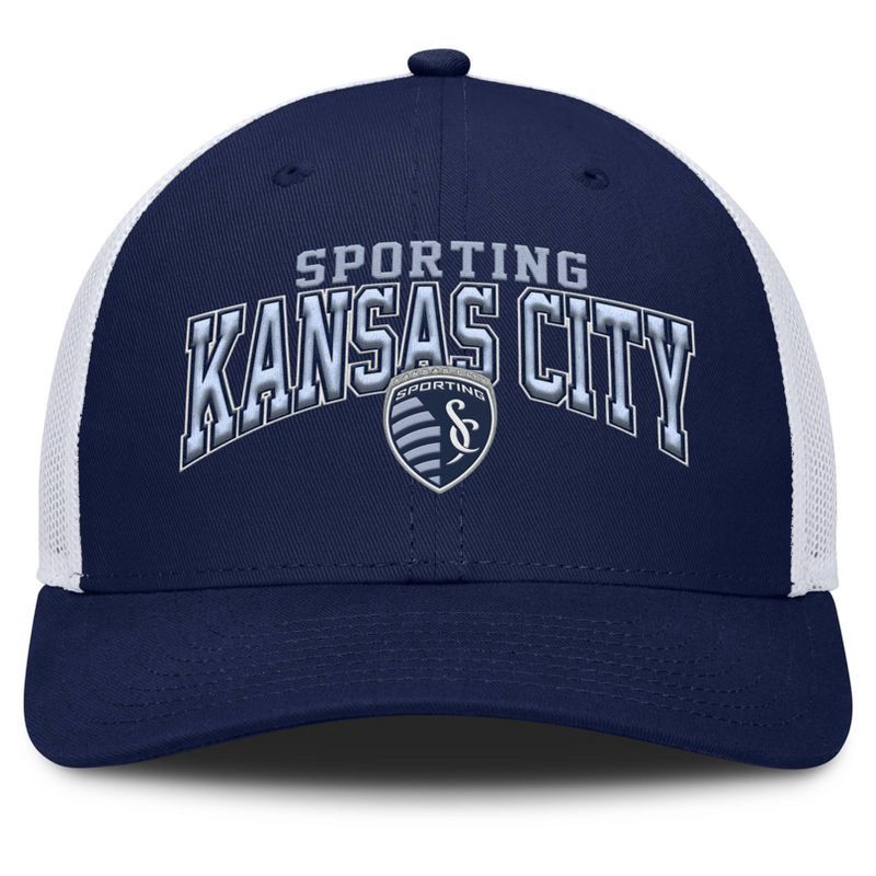 slide 2 of 4, MLS Sporting Kansas City Structured Mesh Back Hat: Adjustable Cotton Baseball Cap, One Size Fits Most, 1 ct