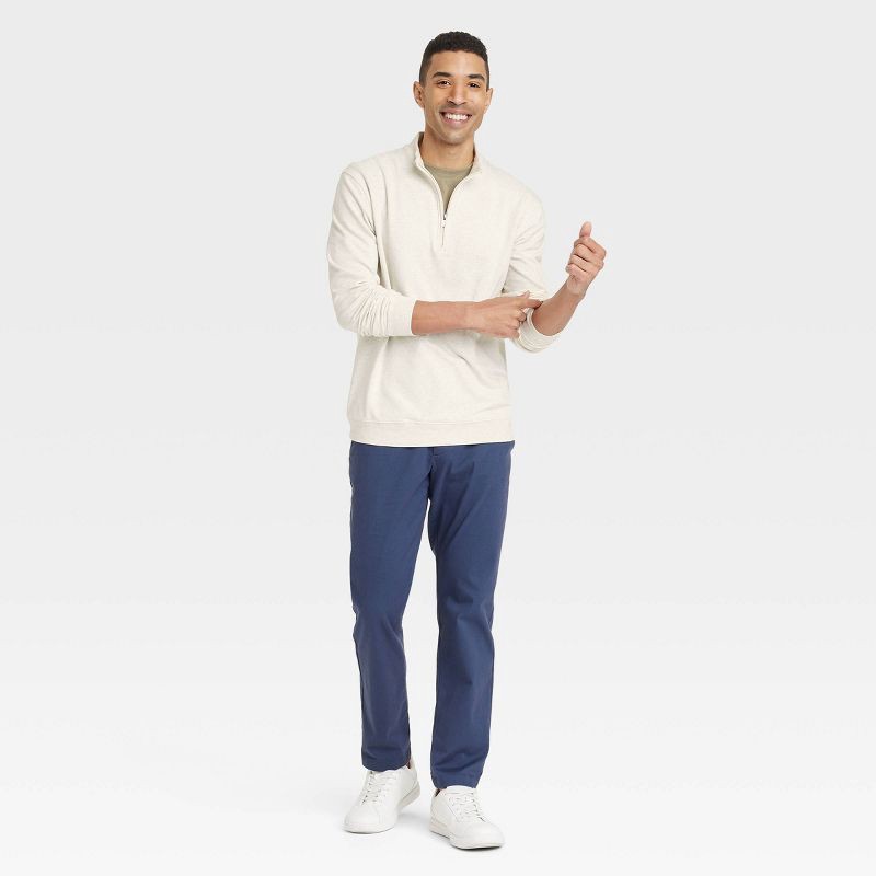 slide 3 of 3, Men's Comfort Wear 1/4 Zip Sweatshirt - Goodfellow & Co™ Oatmeal M, 1 ct