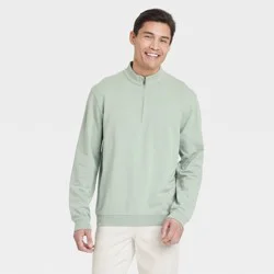Men's Comfort Wear 1/4 Zip Sweatshirt - Goodfellow & Co™ Sage Green XXL