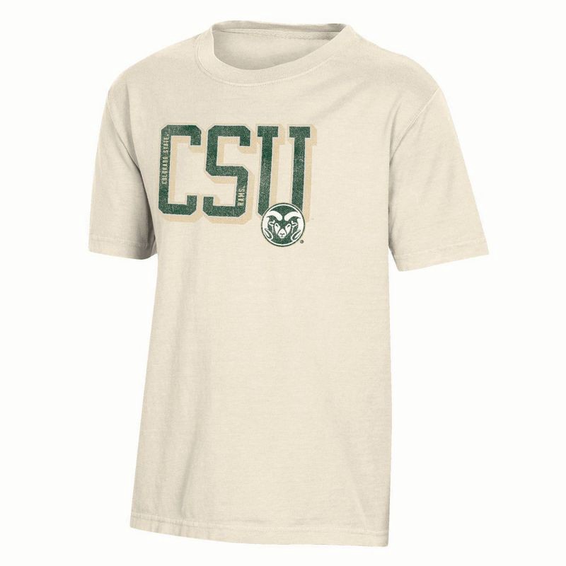 slide 1 of 3, NCAA Colorado State Rams Boys' Sand T-Shirt - S: Lightweight Cotton Crew Pullover, 1 ct