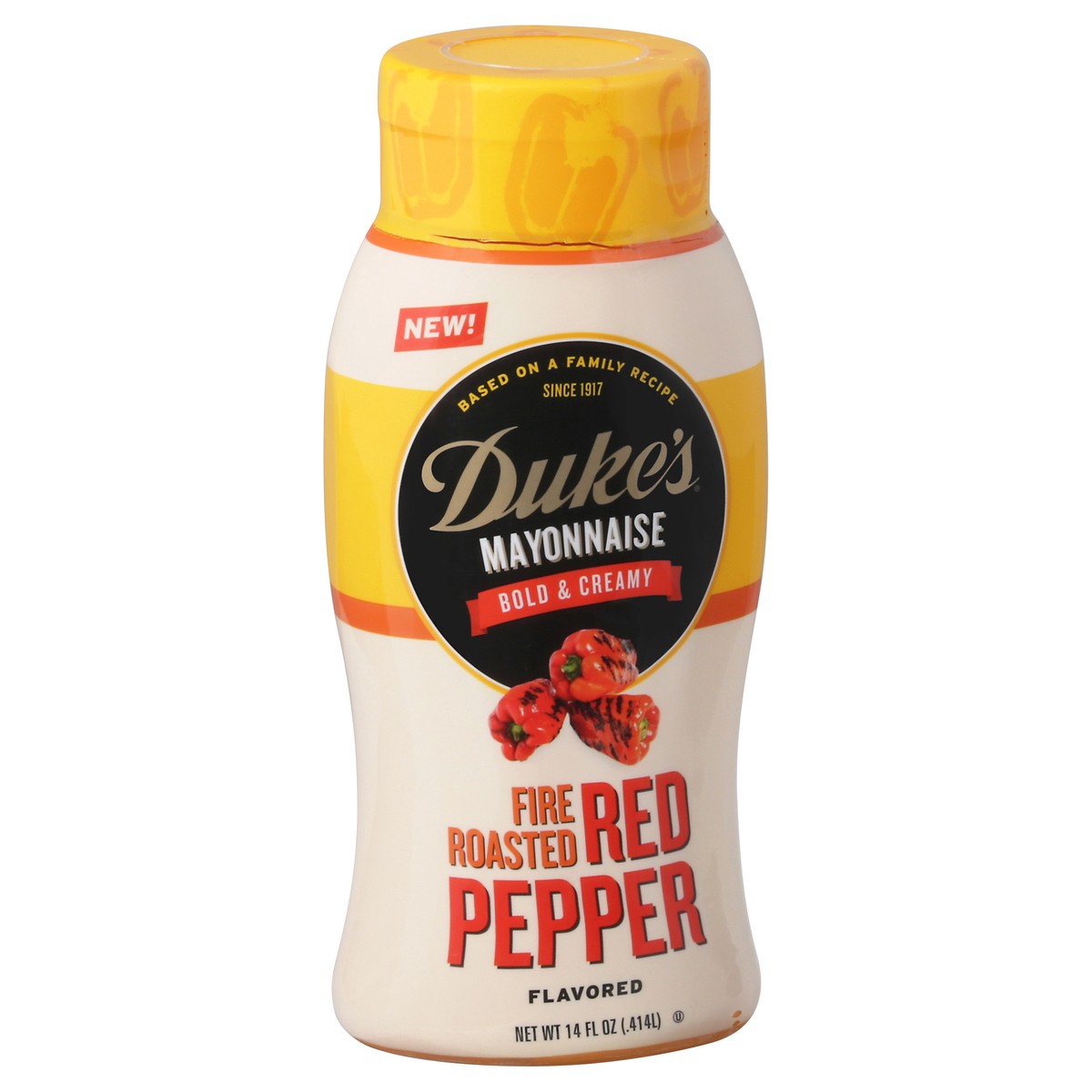 slide 1 of 9, Duke's Fire Roasted Red Pepper Mayonnaise 14 fl oz, 14 fl oz