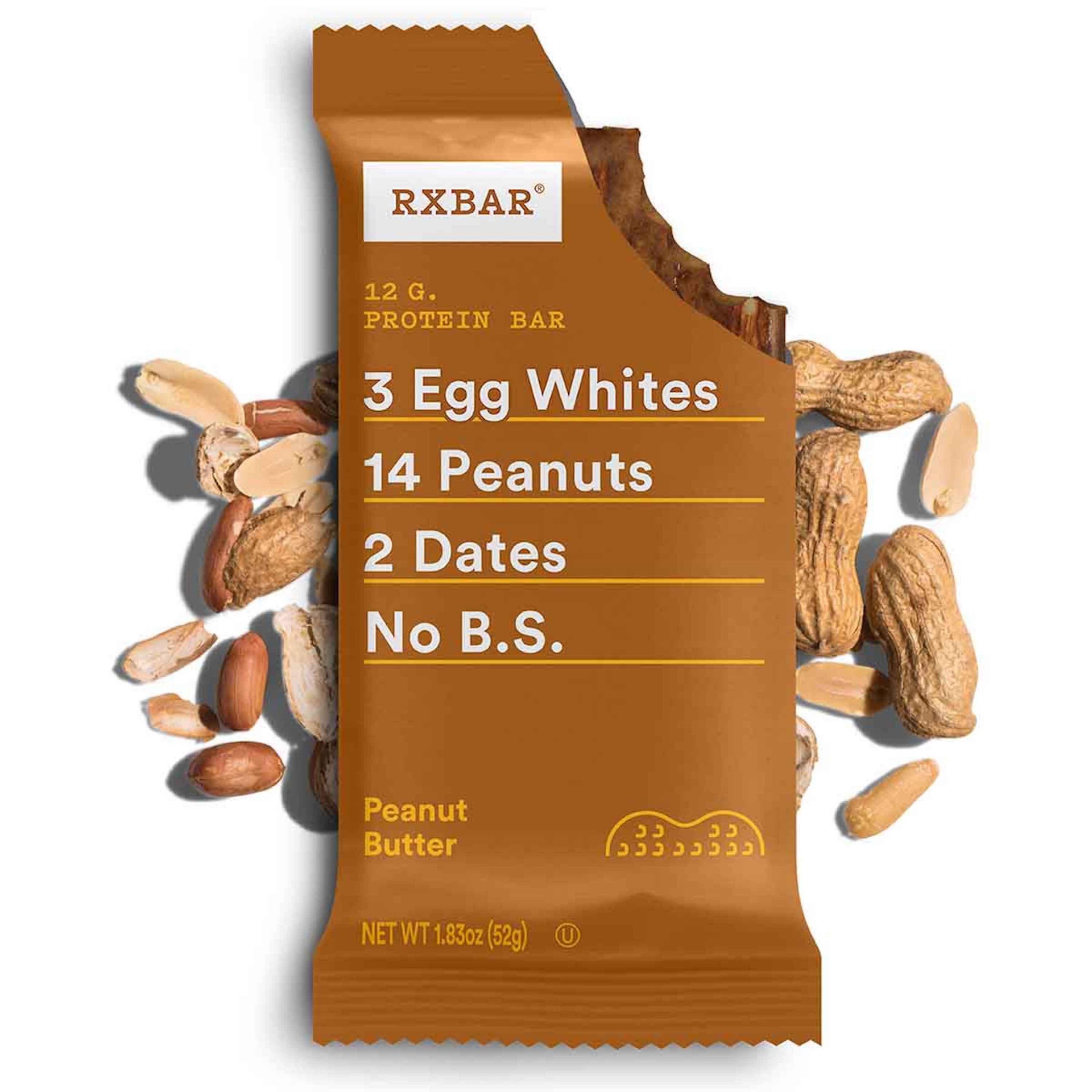 slide 3 of 5, RXBAR Protein Bar, 12g Protein, Peanut Butter, 1.83 oz