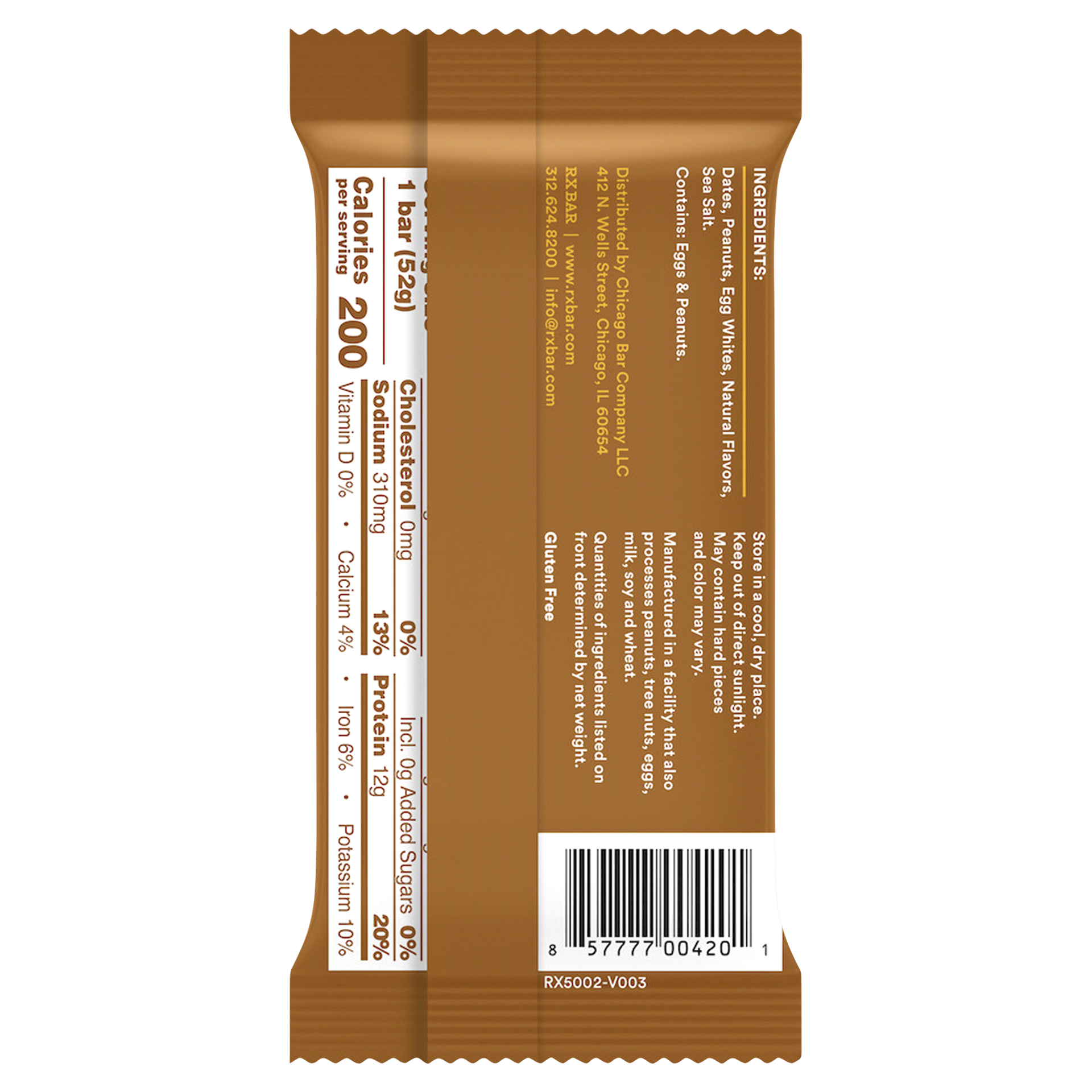 slide 5 of 13, RXBAR Protein Bar, 12g Protein, Peanut Butter, 1.83 oz
