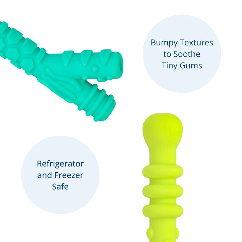 slide 4 of 7, Re-Play Assorted Teether Straws with Cleaning brush - 4pk, 4 ct