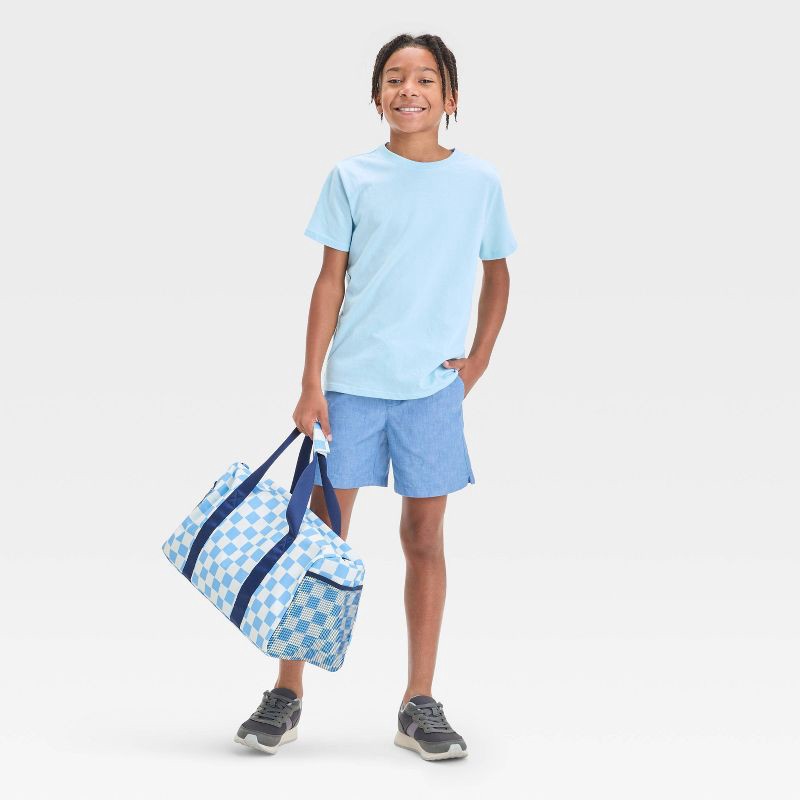 slide 3 of 3, Boys' Short Sleeve T-Shirt - Cat & Jack™ Blue XS: Cotton Blend, Recycled Polyester, Crew Neck, Pullover, Machine Washable, 1 ct