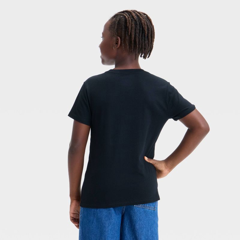 slide 2 of 3, Boys' Short Sleeve T-Shirt - Cat & Jack™ Black L: Cotton Blend, Recycled Polyester, Crew Neck, Pullover, Machine Washable, 1 ct