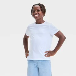 Boys' Short Sleeve T-Shirt - Cat & Jack™ Off-White XS: Crew Neck, Pullover, Jersey Fabric