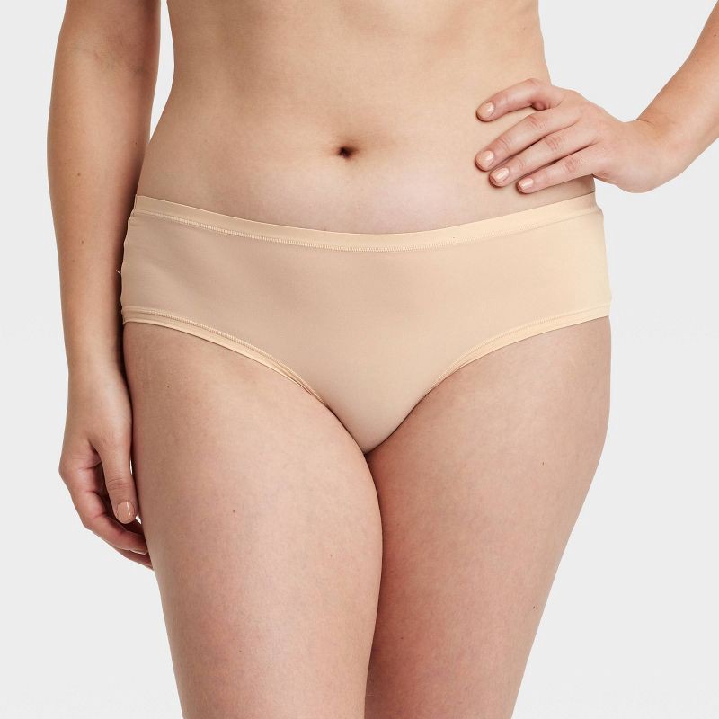 slide 4 of 5, Women's Luxe Stretch Cheeky Underwear - Auden™ Soft Beige XL: Low Rise, Lightweight Knit, Cotton Gusset, Pull-On Style, 1 ct