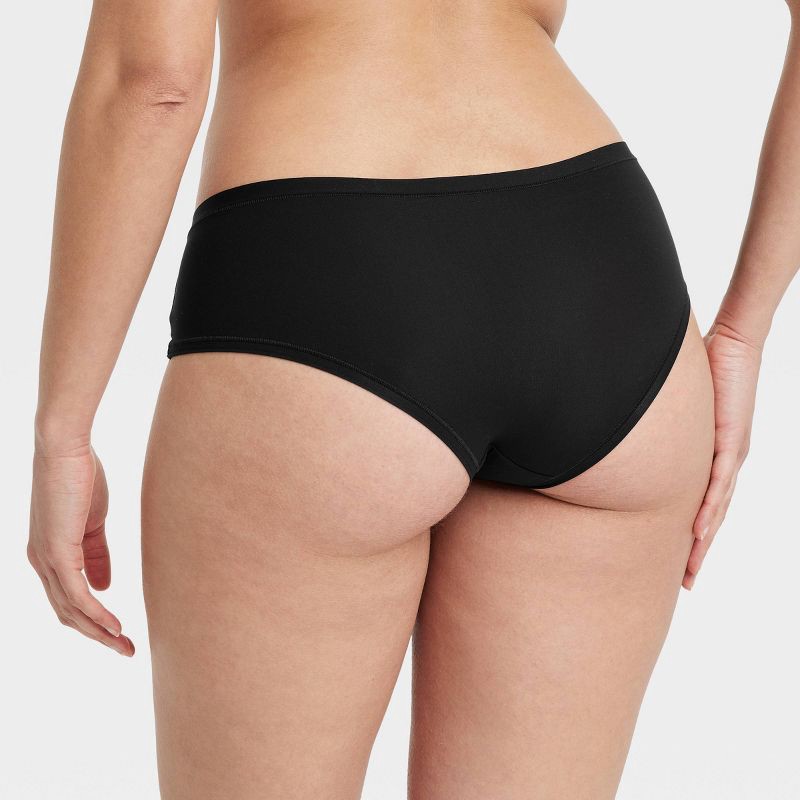 slide 2 of 5, Women's Luxe Stretch Cheeky Underwear - Auden™ Black L: Low Rise, Cotton Gusset, Lightweight Fabric, 1 ct