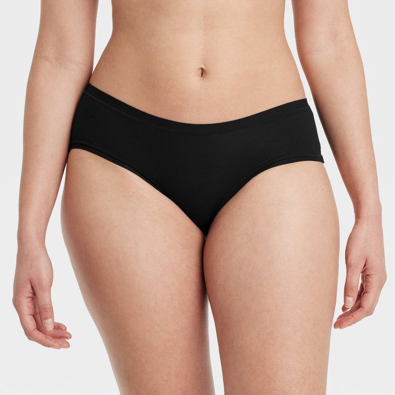 slide 1 of 5, Women's Luxe Stretch Cheeky Underwear - Auden™ Black L: Low Rise, Cotton Gusset, Lightweight Fabric, 1 ct