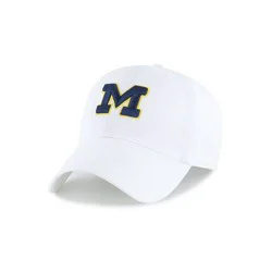NCAA Michigan Wolverines Fabric Washed Relaxed Fit Baseball Hat: Adjustable Cotton Cap