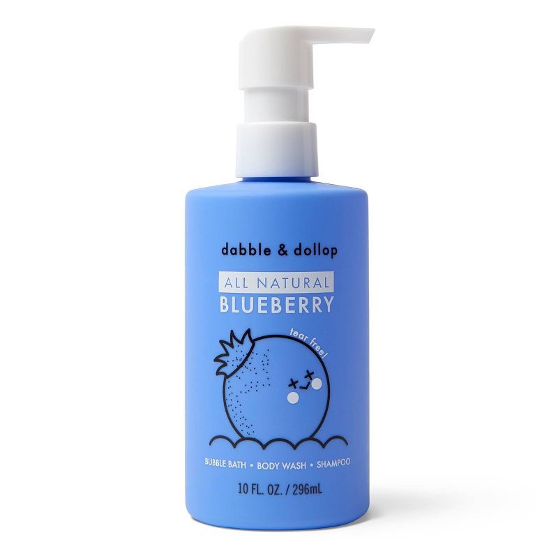 slide 1 of 5, Dabble & Dollop Kids' 3-in-1 Shampoo, Body Wash & Bubble Bath - Blueberry - 10 fl oz, 10 fl oz