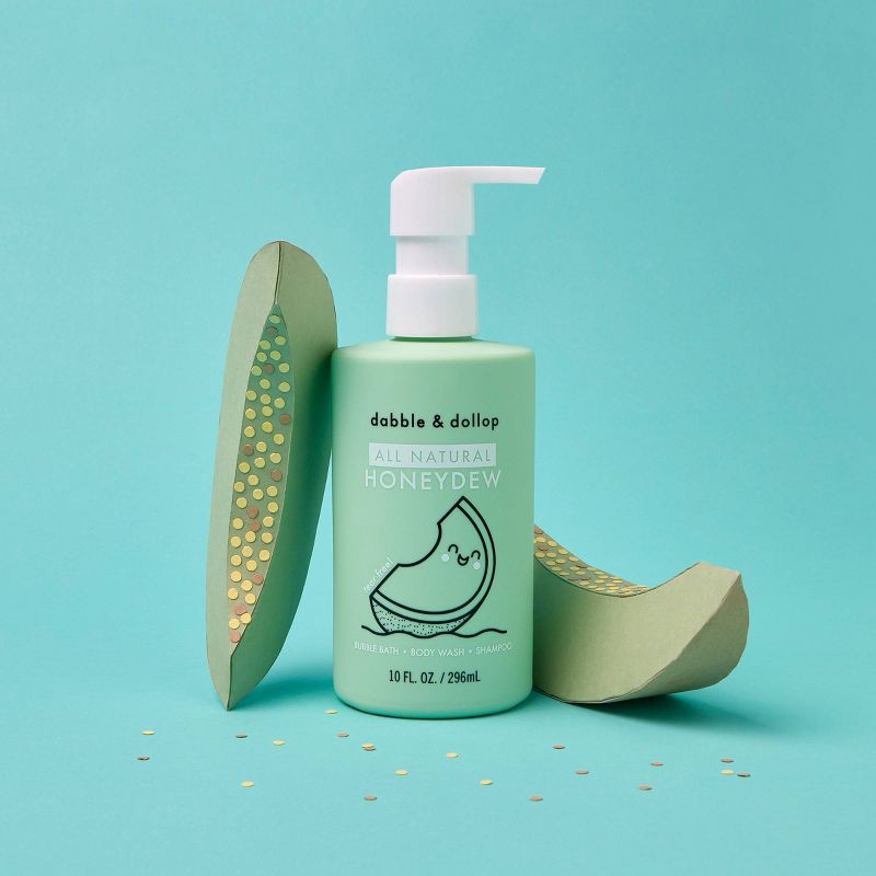 slide 3 of 5, Dabble & Dollop Kids' 3-in-1 Shampoo, Body Wash & Bubble Bath - Honeydew - 10 fl oz, 10 fl oz