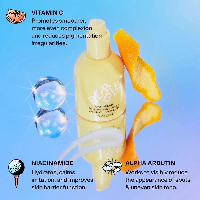 slide 4 of 6, Bubble Skincare Day Dream Vitamin C + Niacinamide Tone & Texture Serum - 1 fl oz, 1 fl oz
