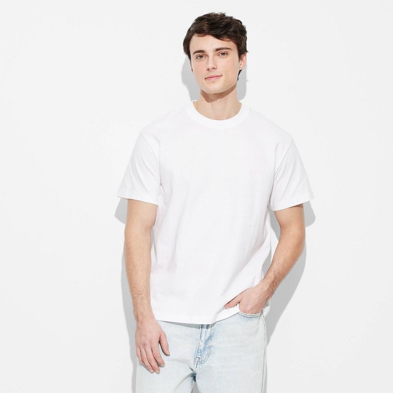 slide 2 of 3, Men's Short Sleeve T-Shirt - Original Use™ White M: 100% Cotton, Lightweight Jersey, Crew Neck, Regular Fit, Machine Washable, 1 ct