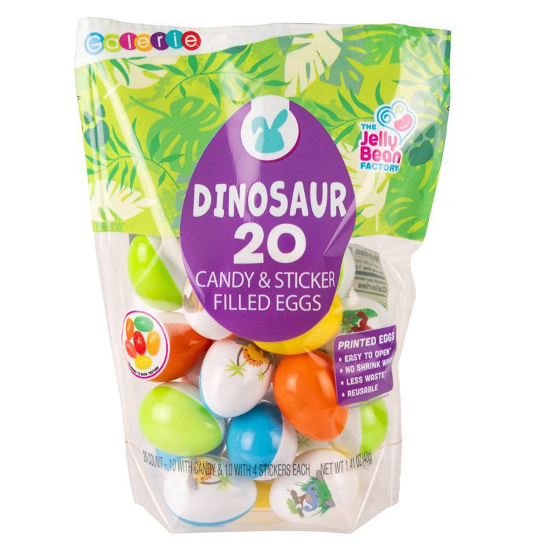 slide 1 of 6, Galerie Easter Printed Dino Attack Egg Bag With Jelly Beans - 1.76oz, 1.76 oz