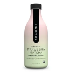 Pop & Bottle Strawberry Matcha Almond Milk Latte - 32 fl oz
