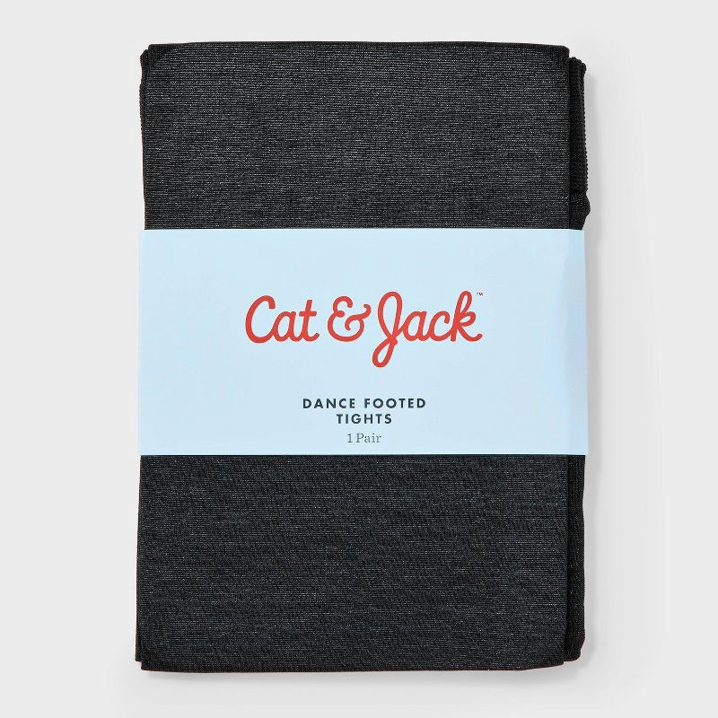 slide 2 of 3, Girls' Dance Footed Tights - Cat & Jack™ Black L, 1 ct