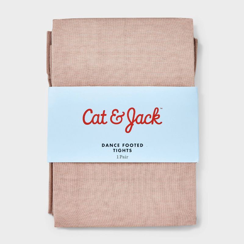 slide 2 of 3, Girls' Dance Tights - Cat & Jack™ Honey Beige S, 1 ct
