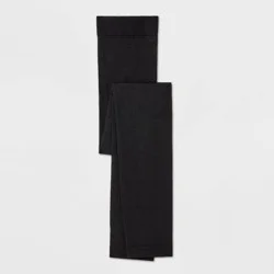 Girls' Dance Footless Tights - Cat & Jack™ Dark Black XS: Nylon Spandex Knit, Over the Knee, Blackout