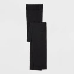 Girls' Dance Footless Tights - Cat & Jack™ Dark Black L: Nylon Spandex Knit, Over the Knee, Blackout