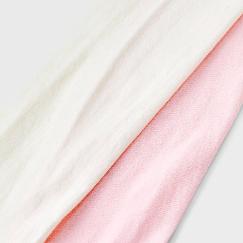 slide 3 of 3, Girls' 2pk Nylon Dance Tights - Cat & Jack™ Pink/Cream M, 2 ct