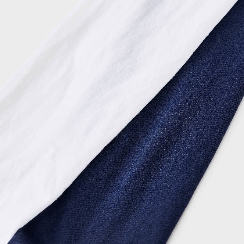 slide 3 of 3, Girls' 2pk Nylon Dance Tights - Cat & Jack™ Navy/Cream L: High Waisted, Opaque, Knit, Elastic Waistband, 2 ct