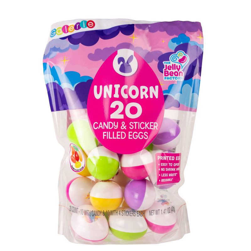 slide 1 of 6, Galerie Easter Printed Unicorn Egg Bag With Jelly Beans - 1.76oz, 1.76 oz