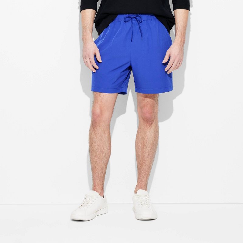 slide 2 of 3, Men's 6" Woven Nylon Pull-On Shorts - Original Use™ Blue XXL: Midweight, Elastic Waistband, 1 ct