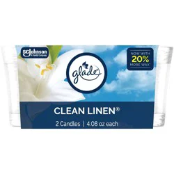 Glade Scented Candles - Clean Linen - 4.08oz/2ct