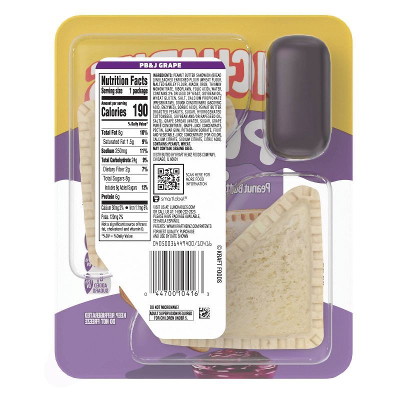 slide 9 of 9, Lunchables Peanut Butter and Jelly Sandwich Grape - 2.27oz, 2.27 oz