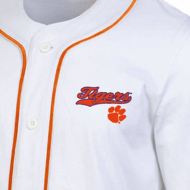 slide 3 of 3, NCAA Clemson Tigers Baseball Button-Down T-Shirt - S: Lightweight Cotton Jersey, 1 ct