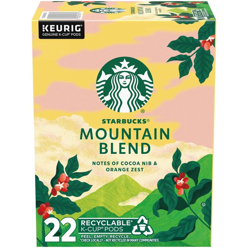 slide 1 of 8, Starbucks Mountain Blend Medium Roast Keurig K-Cup Coffee Pods - 22ct, 22 ct