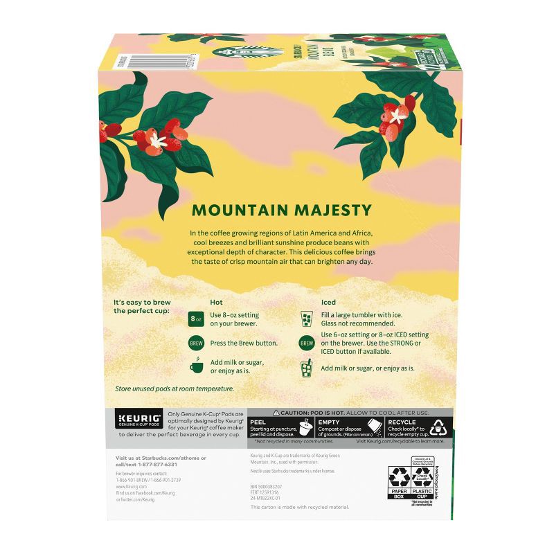 slide 8 of 8, Starbucks Mountain Blend Medium Roast Keurig K-Cup Coffee Pods - 22ct, 22 ct