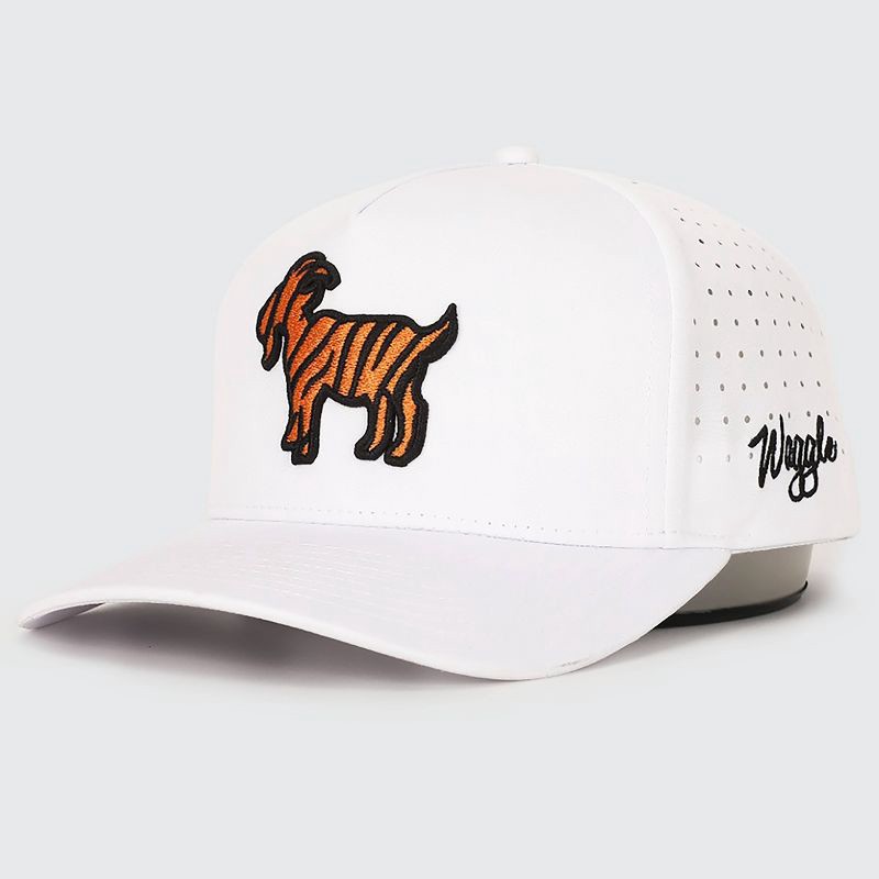 slide 1 of 6, Waggle The Goat Hat - White: Back Snap Adjustable Baseball Cap, 1 ct