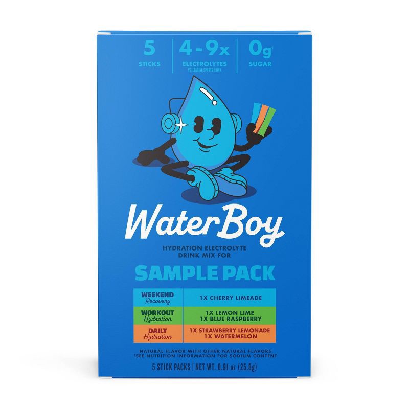 slide 2 of 5, Waterboy Hydration Sports Drink Trial Pack - 0.91oz/5ct, 0.91 oz, 5 ct