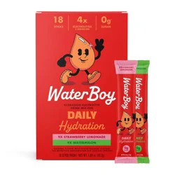 Waterboy Daily Hydration Sports Drink Variety Pack - Strawberry Lemonade + Watermelon - 1.89oz/18ct