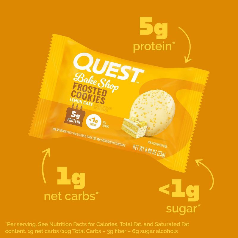 slide 3 of 4, Quest Nutrition Frosted Cookies Protein Bars - Lemon Cake - 8pk, 8 ct